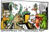Cartoon: Schülerstreiche des T. Rex (small) by GB tagged schule kinder children archäologie dinosaurier steinzeit amok