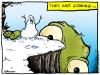 Cartoon: They are coming... (small) by GBowen tagged alien,cartoon,cartoons,character,comic,day,funny,gbowen,snow,snowman,winter