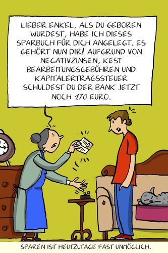Cartoon: sparen heutzutage unmöglich (medium) by leopold maurer tagged sparen,sparer,sparbuch,zinsen,sparen,sparer,sparbuch,zinsen