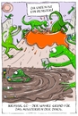 Cartoon: jurassic go (small) by leopold maurer tagged pokemon,go,dinos,dinosaurier,game,app,aussterben,süchtig,gefahr,unfall,selfie,jurassic,urzeit,vulkan,sumpf,spiel,computer,handy,tablet