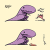 Cartoon: Tyrannosaurus Hugs (small) by ericHews tagged trex,tyrannosaurus,hugs,oops,bad,idea,sad,lizard