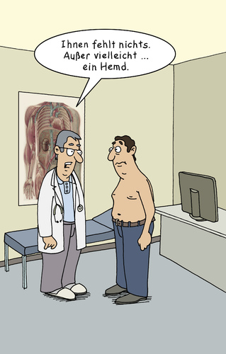 Cartoon: Ohne Hemd (medium) by POLO tagged gesundheit,hemd,arzt,patient