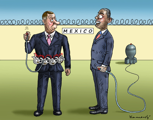 Cartoon: OBAMA VS BOEHNER (medium) by marian kamensky tagged obama,vs,boehner,obama,vs,boehner