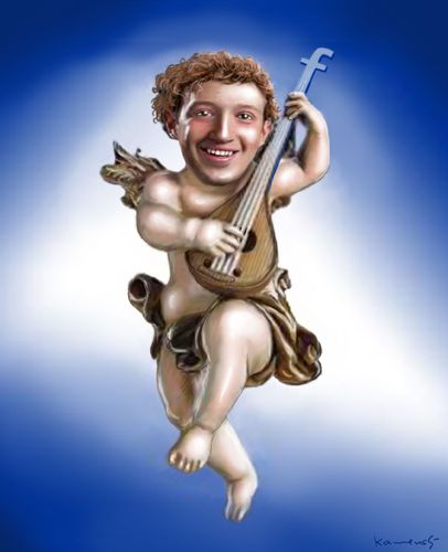 Cartoon: Zuckerberg (medium) by marian kamensky tagged zuckerbook,humor,facebook,internet,web,social network,netzwerk,kommunikation,mark zuckerberg,illustration,engel,social,network,mark,zuckerberg