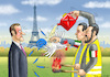 Cartoon: ITALIENS GELBWESTEN IN PARIS (small) by marian kamensky tagged macron,gibt,nach,gelbwesten,paris,proteste,rotschals