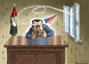 Cartoon: Papiertigerangriff auf Assad (small) by marian kamensky tagged syrien,krieg,assad,weltgemeinschaft,waffentransporte,chemische,waffen,obama,invasion