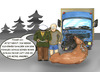 Cartoon: Finaler Schuss - Dienstanweisung (small) by SoRei tagged lkw,unfall,wildunfall,polizist,dienstanweisung,hirsch,dämmerung,waffenträger,vorschrift,nachschlagen