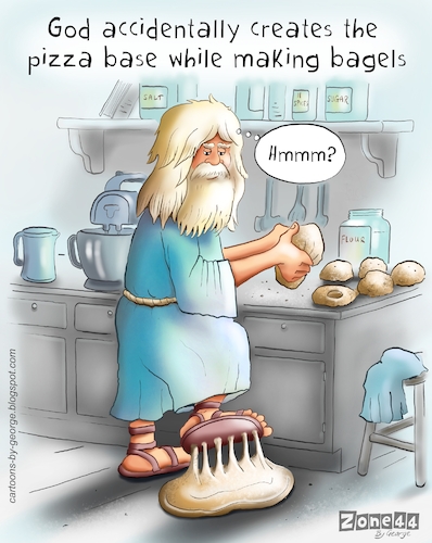 Cartoon: oops another accidental masterpi (medium) by George tagged pizza,pizza