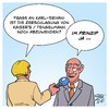 Cartoon: Frage an Karl-Erivan (small) by Timo Essner tagged karl erivan haup kaisers tengelmann kaiser edeka radio eriwan cartoon timo essner