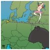 Cartoon: Olympischer Drahtseilakt (small) by Timo Essner tagged russland ukraine ukrainekonflikt krim donbas donbass europa nato krise konflikt krieg ballett drahtseilakt olympisch cartoon timo essner