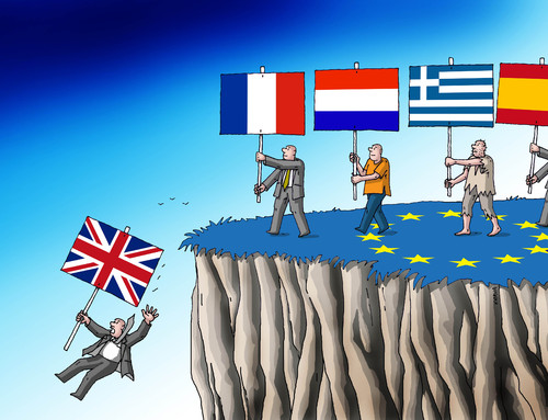 Cartoon: euxit (medium) by Lubomir Kotrha tagged brexit,cameron,libra,euro,world,referendum