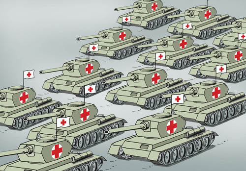 Cartoon: humanitary (medium) by Lubomir Kotrha tagged humanitary,war,ukraine,irak,world,putin,obama