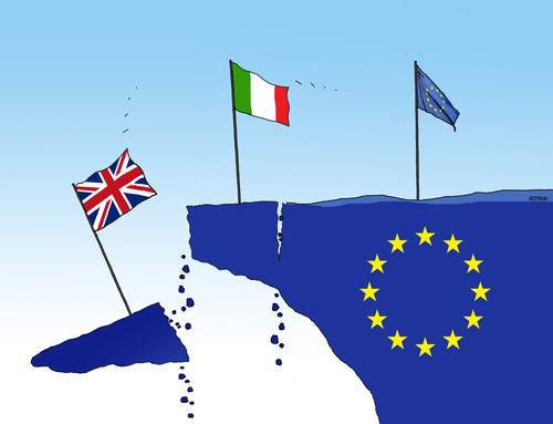 Cartoon: itexit (medium) by Lubomir Kotrha tagged italy,referendum,matteo,renzi,europa,eu