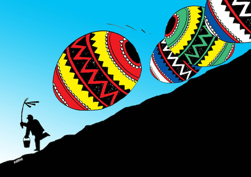 Cartoon: Easter - easter eggs (medium) by Lubomir Kotrha tagged easter,eggs,easter,eggs