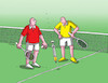 Cartoon: tenciara (small) by Lubomir Kotrha tagged tennis vaccine novak djokovic australia