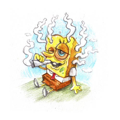 Cartoon: Sponge smoked out (medium) by Trippy Toons tagged spongebob,sponge,bob,squarepants,schwammkopf,eyes,augen,bloodshot,cannabis,marihuana,marijuana,stoner,stoned,kiffer,kiffen,weed,ganja,smoke,smoking,rauch,rauchen