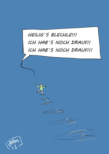 Cartoon: Glauben kann man es ja mal... (medium) by Jori Niggemeyer tagged laufen,wasser,berge,versetzt,glaube,geschichte,bibel,kirche,jesus,nette,story,jori,joricartoon