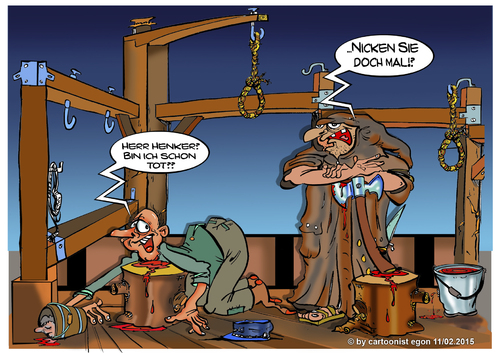 Cartoon: Zum Henker nochmal! (medium) by Egon58 tagged henker,delinquent,köpfen