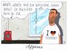 Cartoon: afghane (small) by Andreas Prüstel tagged asylbwerber,flüchtlinge,abschiebungen,afghanistan,sichere,herkunftsländer,innenminister,de,maiziere,weigerungen,bundesländer,lied,massenmörder,haarmann,cartoon,karikatur,andreas,pruestel