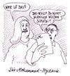 Cartoon: heisses bild (small) by Andreas Prüstel tagged prophet,mohammed,abbildungsverbot,islam,hysterie,fanatismus,angst,vorsicht