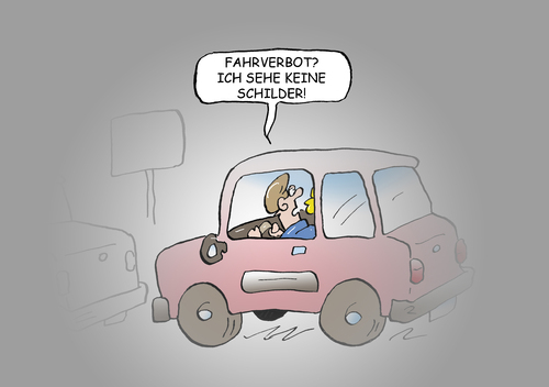 Cartoon: Fahrverbot (medium) by astaltoons tagged stuttgart,fahrverbot,smog,nebel