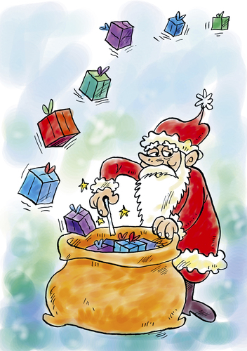 Cartoon: Weihnachten (medium) by astaltoons tagged weihnachten,weihnachtsmann,geschenke,sack
