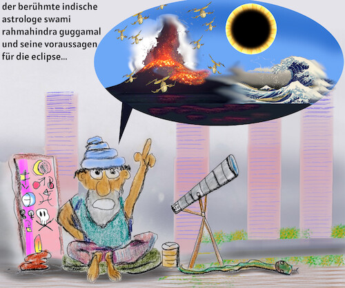Cartoon: konstellation (medium) by ab tagged sonne,mond,eclipse,astrologie,planet,wissen,unglück,verdunkelung