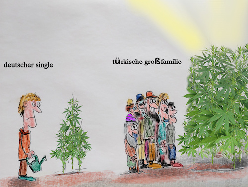 Cartoon: vorteil (medium) by ab tagged deutschland,hanf,cannabis,gesetz,personen,pflanze