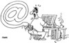 Cartoon: Abzockerei im Netz (small) by RABE tagged computer,rechner,internet,mail,abzockerei,rechnung,kriminalität,geld,euro,gauner,verbraucherschutzdaten,datenklau,trojaner,papierkorb,musikdatei