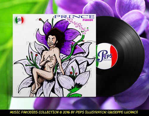 Cartoon: Prince Parody (medium) by Peps tagged prince,lovesexy,flower,lilla,music,rock