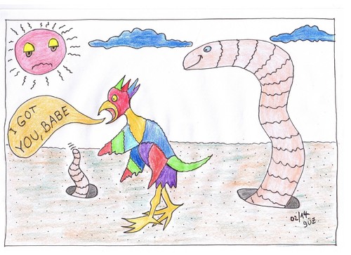 Cartoon: Early Bird got His Worm ? (medium) by skätch-up tagged ridgeway,stan,wurm,worm,vogel,früher,bird,early