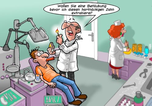 Cartoon: Betäubung (medium) by Chris Berger tagged extraktion,zahn,ziehen,dentist,zahnarzt,schmerzen,tnt,dynamit,extraktion,zahn,ziehen,dentist,zahnarzt,schmerzen,tnt,dynamit