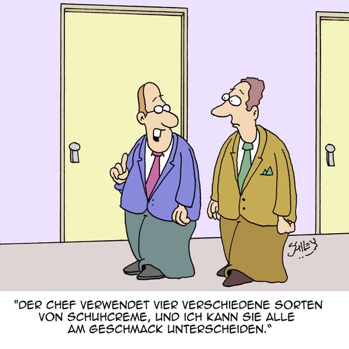 Cartoon: Guter Geschmack (medium) by Karsten Schley tagged arbeitgeber,business,jobs,arbeit,arbeitnehmer,karriere,geschmack,arbeit,jobs,business,arbeitgeber,arbeitnehmer,karriere,geschmack
