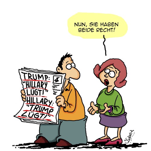 Cartoon: Lüge!! (medium) by Karsten Schley tagged usa,wahlen,republikaner,demokraten,trump,clinton,skandale,medien,poltik,politiker,usa,wahlen,republikaner,demokraten,trump,clinton,skandale,medien,poltik,politiker