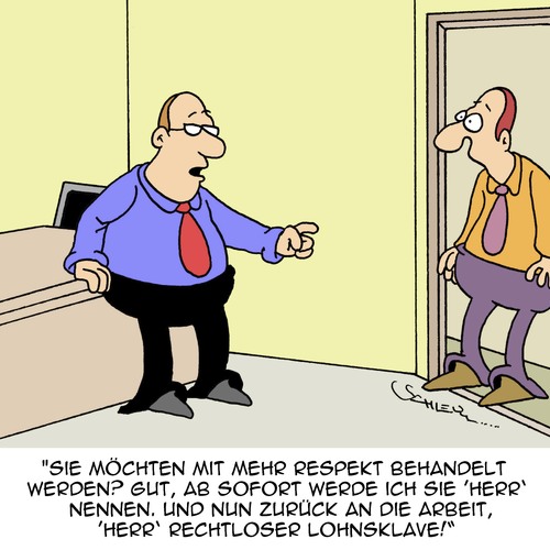 Cartoon: RESPEKT!! (medium) by Karsten Schley tagged arbeitgeber,arbeitnehmer,business,wirtschaft,jobs,vorgesetzte,respekt,büro,arbeitgeber,arbeitnehmer,business,wirtschaft,jobs,vorgesetzte,respekt,büro