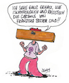 Cartoon: Böse Franziska!! (small) by Karsten Schley tagged cartoons,feminismus,franziska,becker,emma,islamfeindlichkeit,rassismus,medien