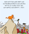 Cartoon: Der Berg ruft! (small) by Karsten Schley tagged sport,natur,berge,bergsteigen,rekorde,alpen,umwelt,freizeit,hobby,tiere,katzen