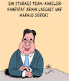 Cartoon: Dreamteam Laschet - Söder (small) by Karsten Schley tagged politik,bundestagswahlen,deutschland,kanzlerkandidaten,cdu,csu,laschet,söder,parteien,demokratie,gesellschaft