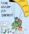 Cartoon: Eco Terrorism (small) by Karsten Schley tagged ecology,terrorism,greenpeace,munich,football,safety,politics,society