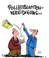 Cartoon: Freund und Helfer (small) by Karsten Schley tagged polizei,neonazis,grundgesetz,verfassung,deutschland,gesellschaft,politik
