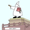 Cartoon: Miss Liberty (small) by Karsten Schley tagged usa,rassismus,polizeigewalt,rechtsextremismus,farbige,tod,waffen,waffenlobby