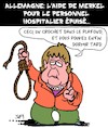 Cartoon: Personnel Hospitalier (small) by Karsten Schley tagged allemagne,sante,gouvernement,merkel,politique,covid19,hopitaux,infirmieres,aidants,societe