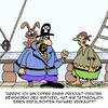 Cartoon: Piraterie (small) by Karsten Schley tagged produktpiraterie,piraten,kriminalität,wirtschaft,business,wirtschaftsverbrechen,gesetze,produkte,fälschungen,seefahrt,tiere,papageien,hasen