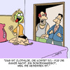 Cartoon: Sonderangebot (small) by Karsten Schley tagged religion,teufel,bibel,besessenheit,sonderangebote,preise,geld,prostitution,männer,frauen,bordelle,gesellschaft