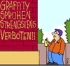 Cartoon: STRENG VERBOTEN! (small) by Karsten Schley tagged protest,graffity,vandalismus,kriminalität,kunst,künstler,immobilien,jugend,jugendkultur,gesellschaft,deutschland
