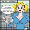 Cartoon: TIPP DES MONATS! (small) by Yavou tagged thuna tuna thunfisch blonde sexy manga girl delfin delphin fisch seafood dophin extinction aussterben woman frau can dosen verstrahlung yavou cartoon