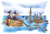 Cartoon: Steuer runter (small) by HSB-Cartoon tagged fdp,cdu,politik,steuern,boot,parteien