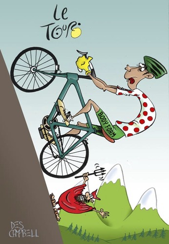 Cartoon: Climb every mountain (medium) by campbell tagged tour,de,france,sport,cycling,devil,mountains