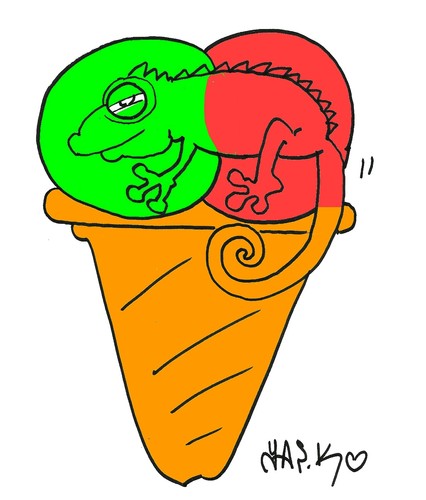 Cartoon: bukalemun (medium) by yasar kemal turan tagged bukalemun