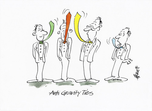 Cartoon: Anti Gravity Ties (medium) by helmutk tagged business